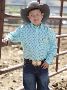 Boys Cinch L/S Shirt - MTW7060290 [Col:LTB Siz:XS]