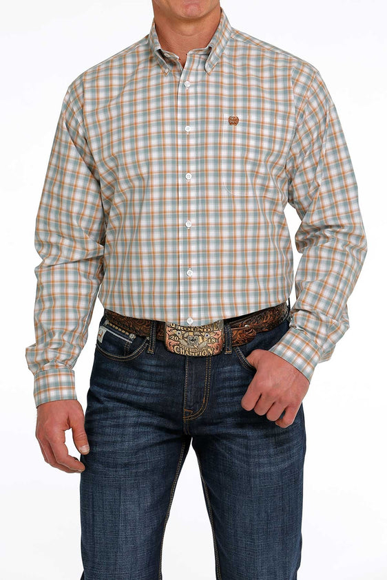 Cinch Men's Plaid Button Down Western Shirt [Siz:S]