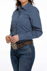 Cinch Women's Button Down Shirt - Royal Blue [Siz:M]