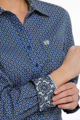 Cinch Women's Button Down Shirt - Royal Blue [Siz:L]