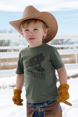 Cinch Toddler Lead This Life Tee - Heather Olive [Siz:2T]