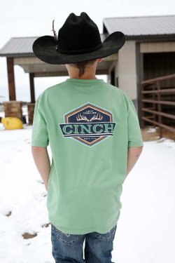 Cinch Boys Lead This Life Tee - Green [Siz:M]