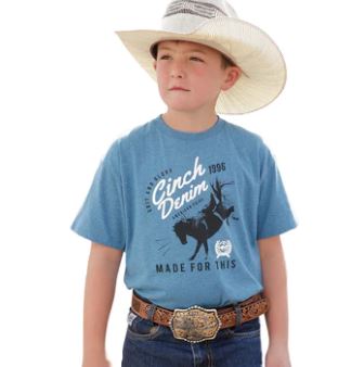 Cinch Boys T-Shirt - Light Blue [Siz:S]