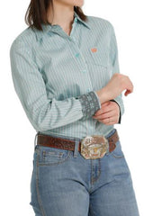 Cinch Ladies Tencel Stripe Long Sleeve - Blue/Light Blue [Siz:M]