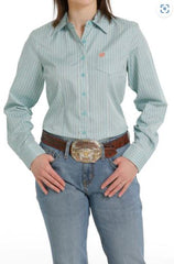 Cinch Ladies Tencel Stripe Long Sleeve - Blue/Light Blue [Siz:L]