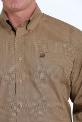 Cinch Mens Khaki Print Long Sleeve Shirt [Siz:M]