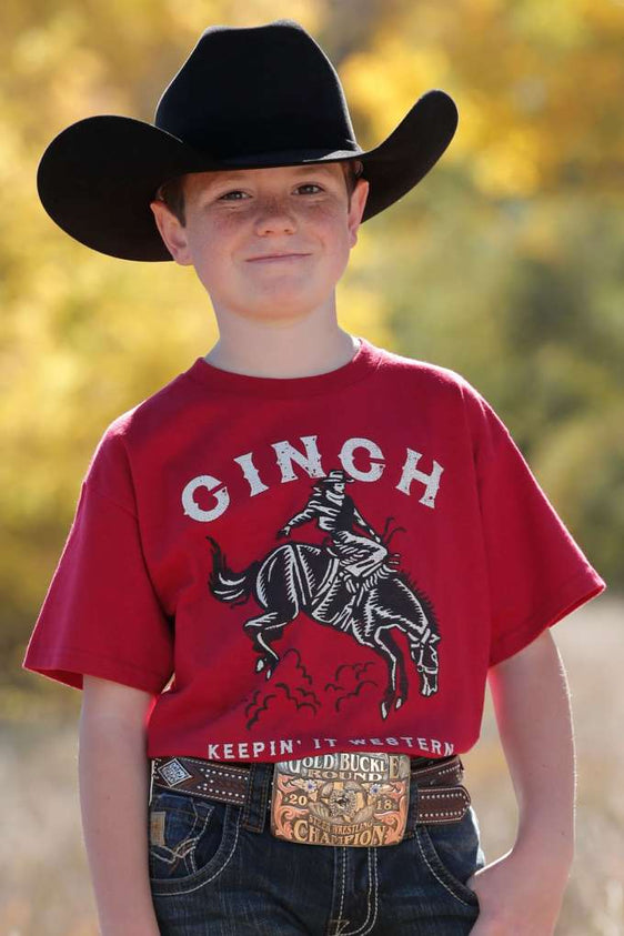 Cinch Boys Western Tee - Red [Siz:S (6-8)]