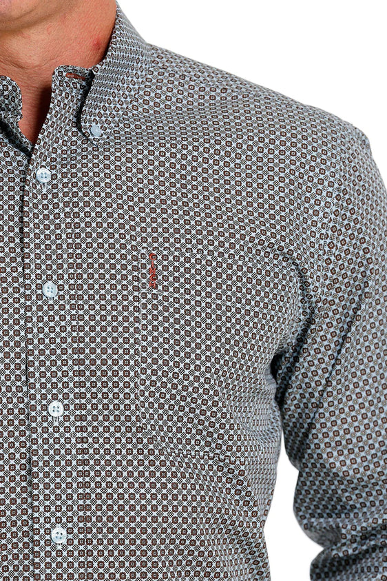 Cinch Mens Modern Fit Button Down Western Shirt - Light Blue [Siz:XS]