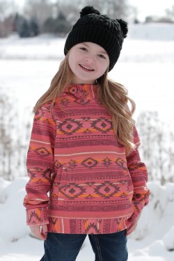 Cruel Girls Southwestern Print Hoodie - Pink [Siz:XS/4-5]