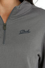 Cinch Women's 1/4 Fleeve Pullover - Grey [Siz:XL]