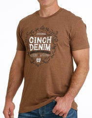 Cinch Men's T-Shirt Ãuthentic Cinch Denim' - Copper [Siz:M]