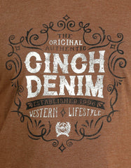 Cinch Men's T-Shirt Ãuthentic Cinch Denim' - Copper [Siz:XL]