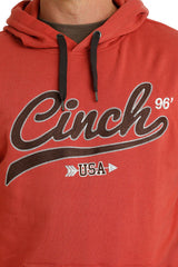 Cinch Men's Hoodie Fleece Pullover Hoodie - Red [Siz:L]