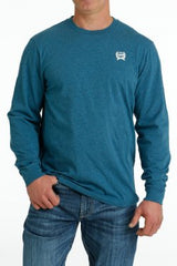 Cinch Men's Long Sleeve Tee - Blue [Siz:S]