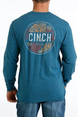 Cinch Men's Long Sleeve Tee - Blue [Siz:L]