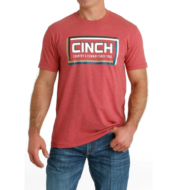 Cinch Mens 'Country and Cowboy' T-Shirt - Red [Siz:M]