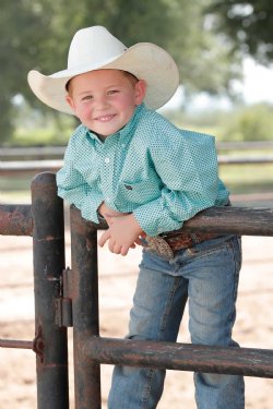 Cinch Boy's Match Dad Geometric Print Button-Down - Light Blue [Siz:XS]