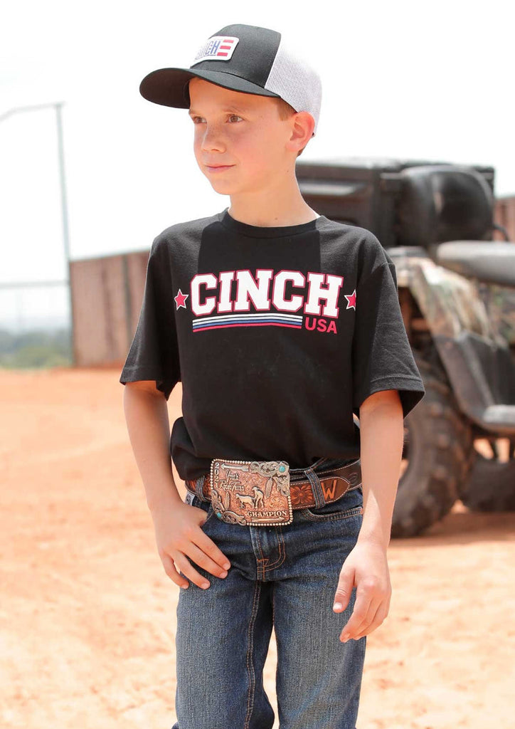 Cinch Boy's Black Graphic Tee [Siz:S (6-8)]