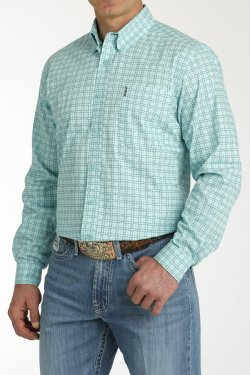 Cinch Men's Modern Fit Button-Down Shirt - Blue [Siz:S]