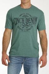 Cinch Men's Denim Western Tee - Green [Siz:s]