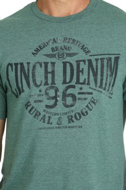 Cinch Men's Denim Western Tee - Green [Siz:l]