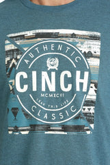 Cinch Mens Authentic Tee - Teal [Siz:S]