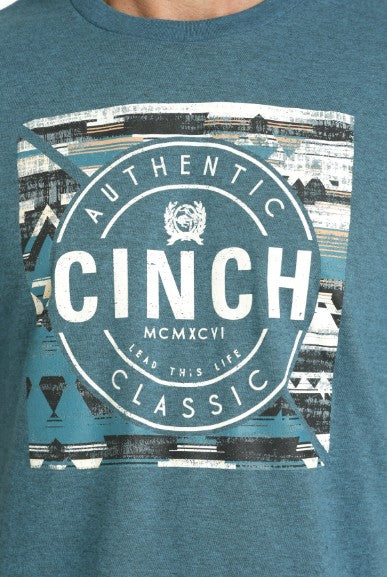 Cinch Mens Authentic Tee - Teal [Siz:S]