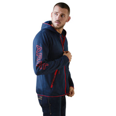 Ariat Mens Byron Full Zip Hoodie - Navy/Red [Siz:S]