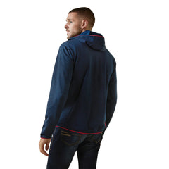 Ariat Mens Byron Full Zip Hoodie - Navy/Red [Siz:M]