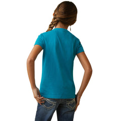 Ariat Girls Real Boot Kickin' Short Sleeve T-Shirt - Exotic Plume [Siz:S/8]