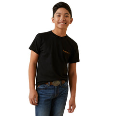 Ariat Boys Shield Stitch Tee - Black [Siz:XS]