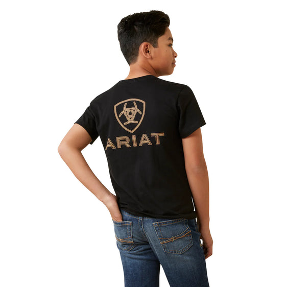 Ariat Boys Shield Stitch Tee - Black [Siz:S]