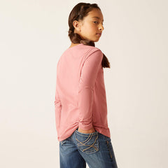 Ariat Girls Flora Long Sleeve Tee - Dusty Rose [Siz:M]