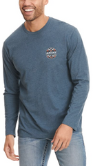 Ariat Men's Sailor Blue Aztec Logo Graphic T-Shirt - Blue Heather [Siz:S]