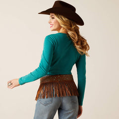 Ariat Womens Southwest Logo Long Sleeve T-Shirt - Teal Green Heather [Siz:M]