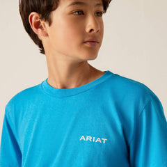 Ariat Boys Western Wire T-Shirt - Turquoise [Siz:M]