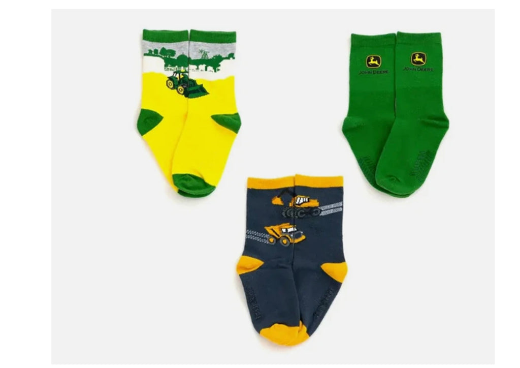 John Deere Kids 3 Pacl Crew Socks 4-6Y