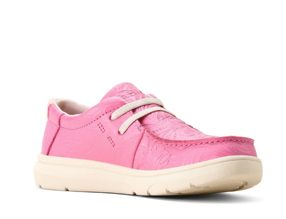 Ariat Youth Hilo Shoes [Col:Hot Pink Floral Emboss Siz:4]