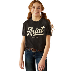 Ariat Girls Boot Script T-Shirt - Charcoal Heather [Siz:XS]