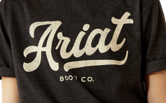 Ariat Girls Boot Script T-Shirt - Charcoal Heather [Siz:XS]