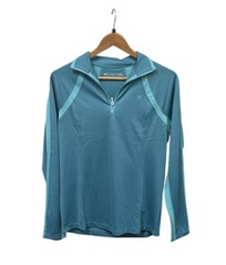 Ariat Womens L/S Sunstopper 1/4 Zip [Col:Storm Blue Siz:S]