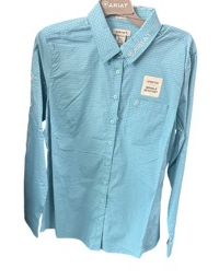 Ariat Womens L/S Shirt Wrinkle Resistant Kirby Stretch [Col:Aruba Blue Siz:XS]