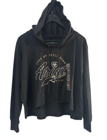 Ariat Womens Hoodie Tee - Heels Down [Col:Black Siz:M]