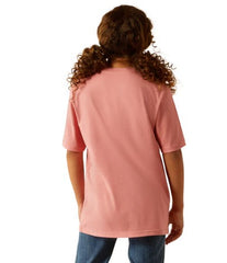 Ariat Girls Farm Scene SS T-Shirt [Col:Dusty Rose Siz:XS]