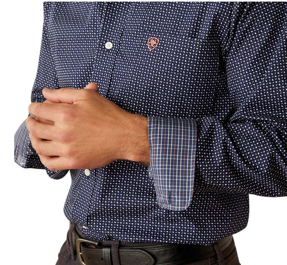 Ariat Men's Orrell Classic Fit Long Sleeve Shirt - Dark Blue [Siz:S]