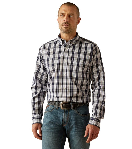 Ariat Mens Ocean Classic Fit Long Sleeve Shirt - Dark Blue [Siz:S]