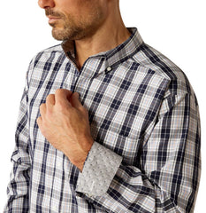 Ariat Mens Ocean Classic Fit Long Sleeve Shirt - Dark Blue [Siz:S]