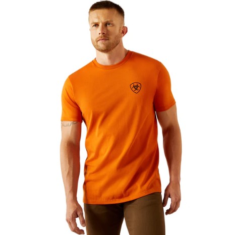 Ariat Mens Barb Sheild T-Shirt [Col:Rust  Siz:S]