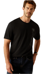 Ariat Mens S/S Tee Vertical Logo - Ebony Black [Siz:XL]