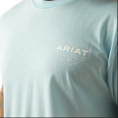 Ariat Mens Southwest Simple SS T-shirt [Col:Sky Blue Heather Siz:S]